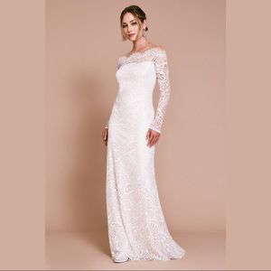 TADASHI SHOJI - JAME TULLE BOAT NECK GOWN